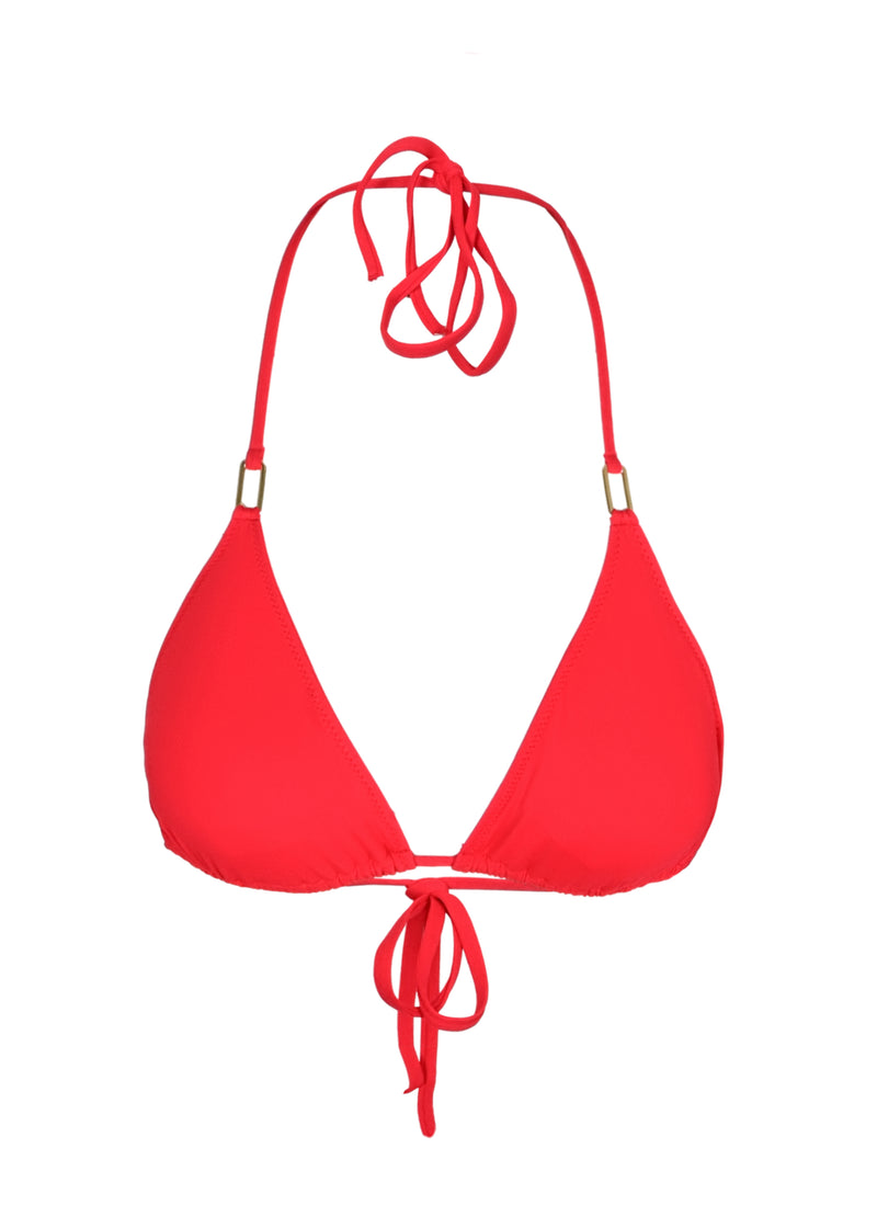 Cancun Triangle Bikini Top Red