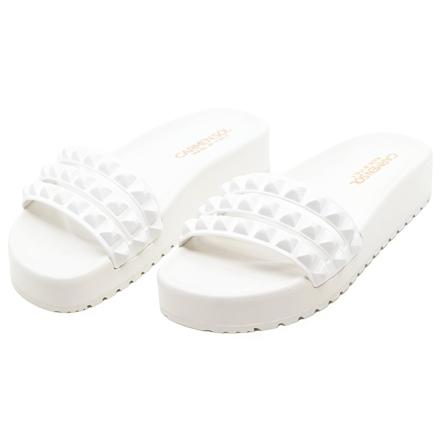 Load image into Gallery viewer, Franco 3 Slides White Shiny - Shoes
