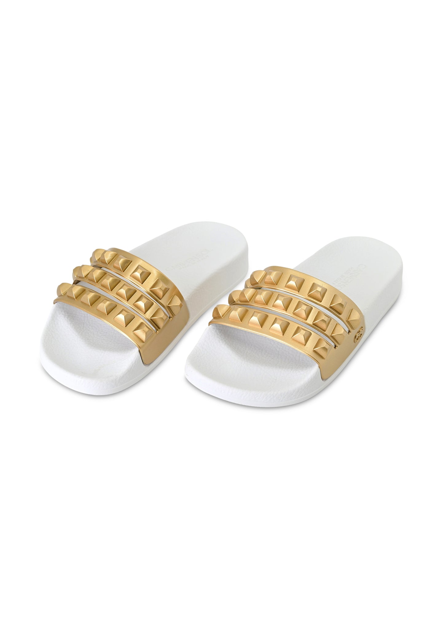 Load image into Gallery viewer, Mini Carmen Kids Gold Slide - Shoes
