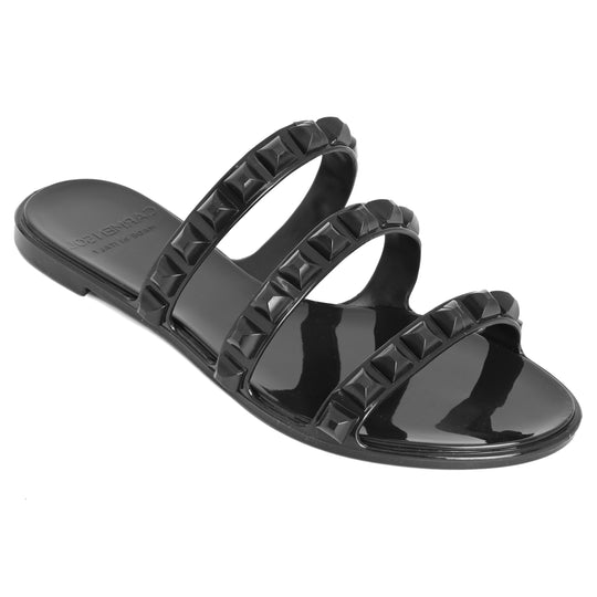 Load image into Gallery viewer, Maria 3 Strap Flat Sandal Black - Shoes
