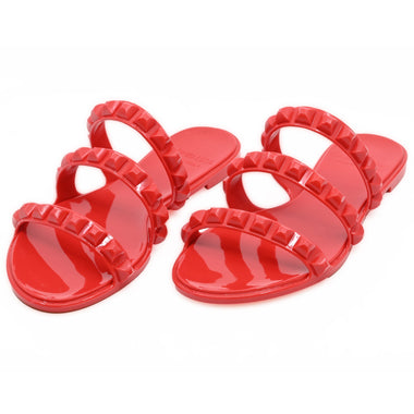 Maria 3 Strap Flat Sandal Red - Shoes