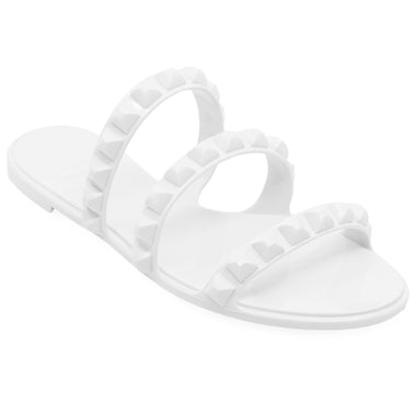 Maria 3 Strap Flat Sandal White - Shoes
