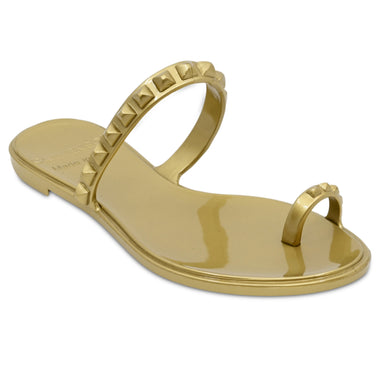 Maria Flat Sandal Gold- Metallic Jelly - Shoes