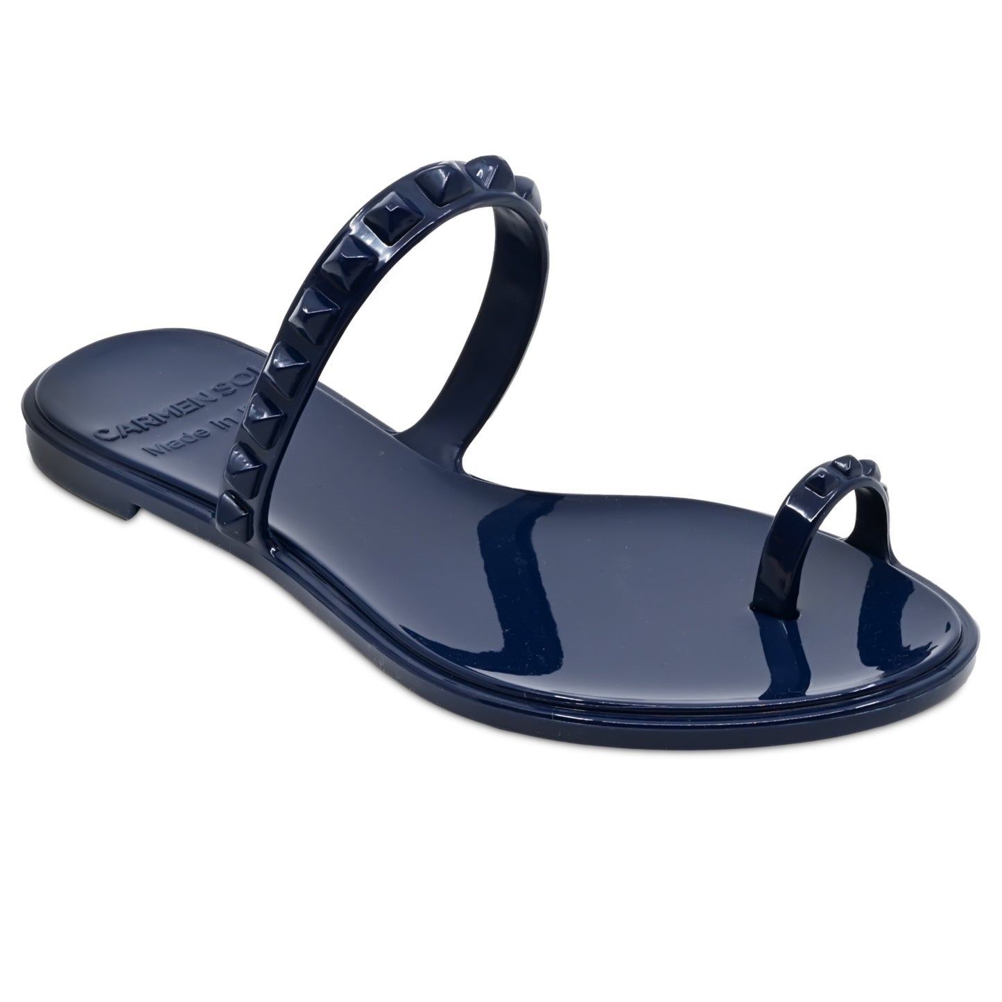 Load image into Gallery viewer, Maria Flat Sandal Navy Blue - Shoes
