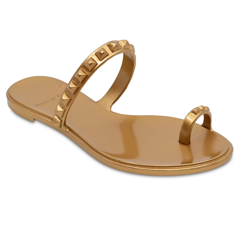 Maria Flat Sandal Rose Gold- Metallic Jelly