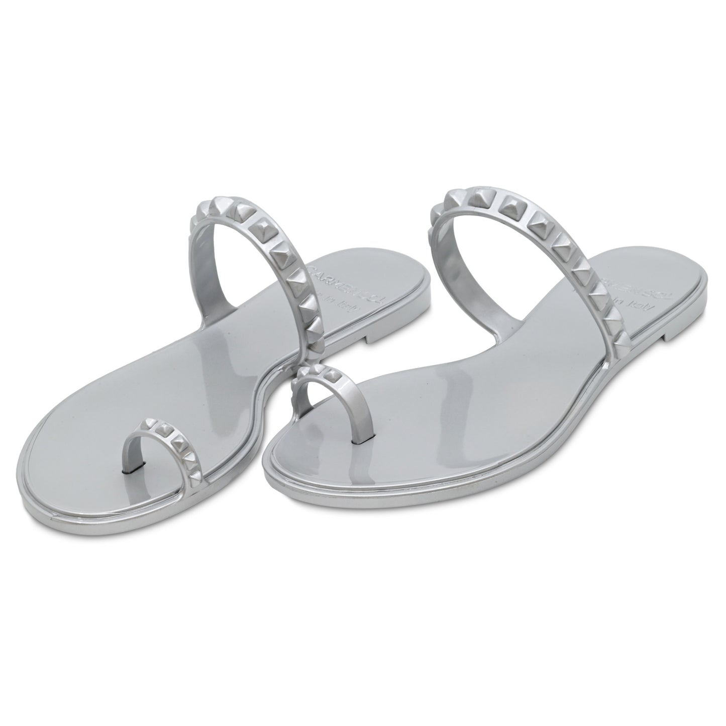 Load image into Gallery viewer, Maria Flat Sandal Silver- Metallic Jelly - Shoes
