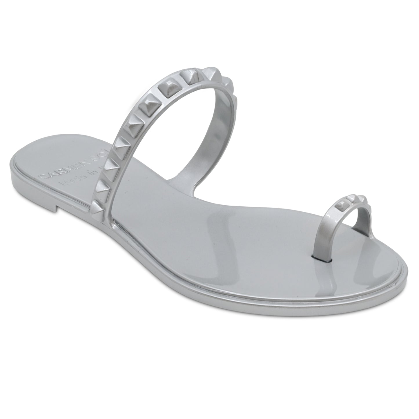 Load image into Gallery viewer, Maria Flat Sandal Silver- Metallic Jelly - Shoes
