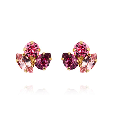 Ana Earrings Gold Dark Rose Combo