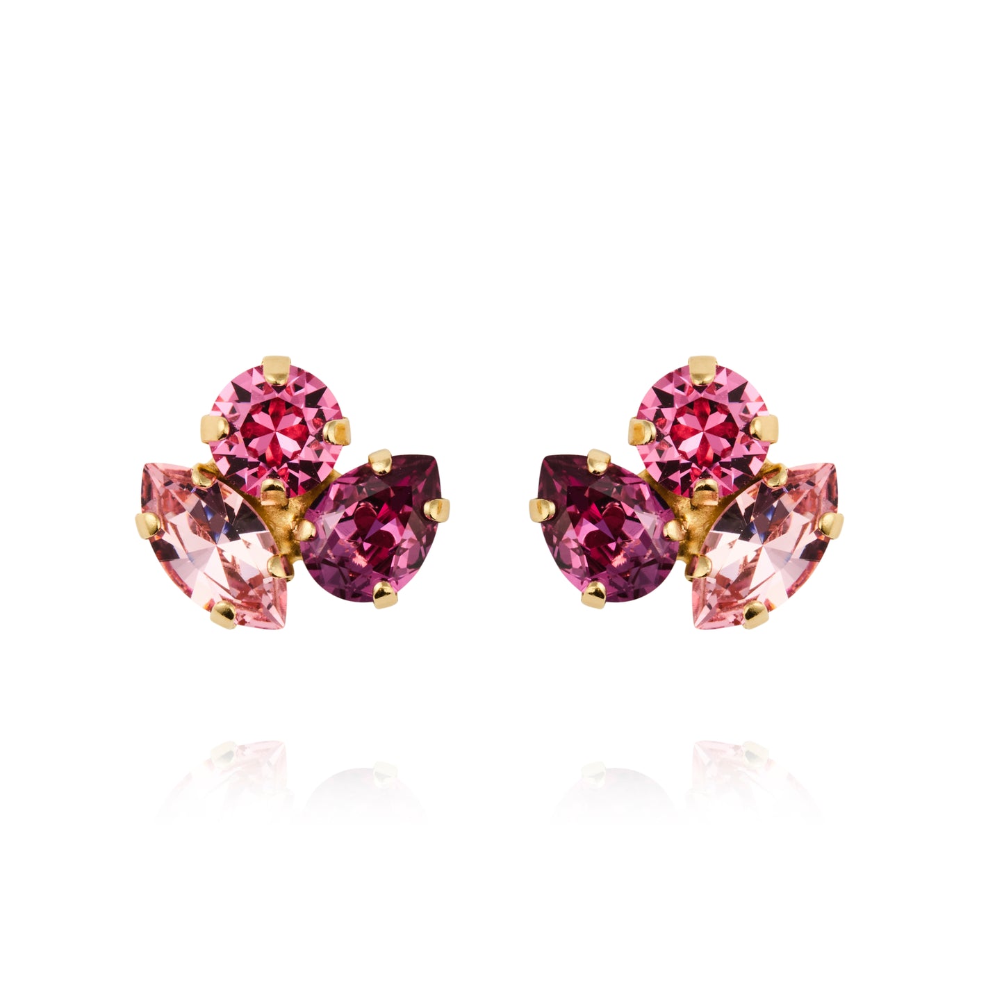 Load image into Gallery viewer, Ana Earrings Gold Dark Rose Combo

