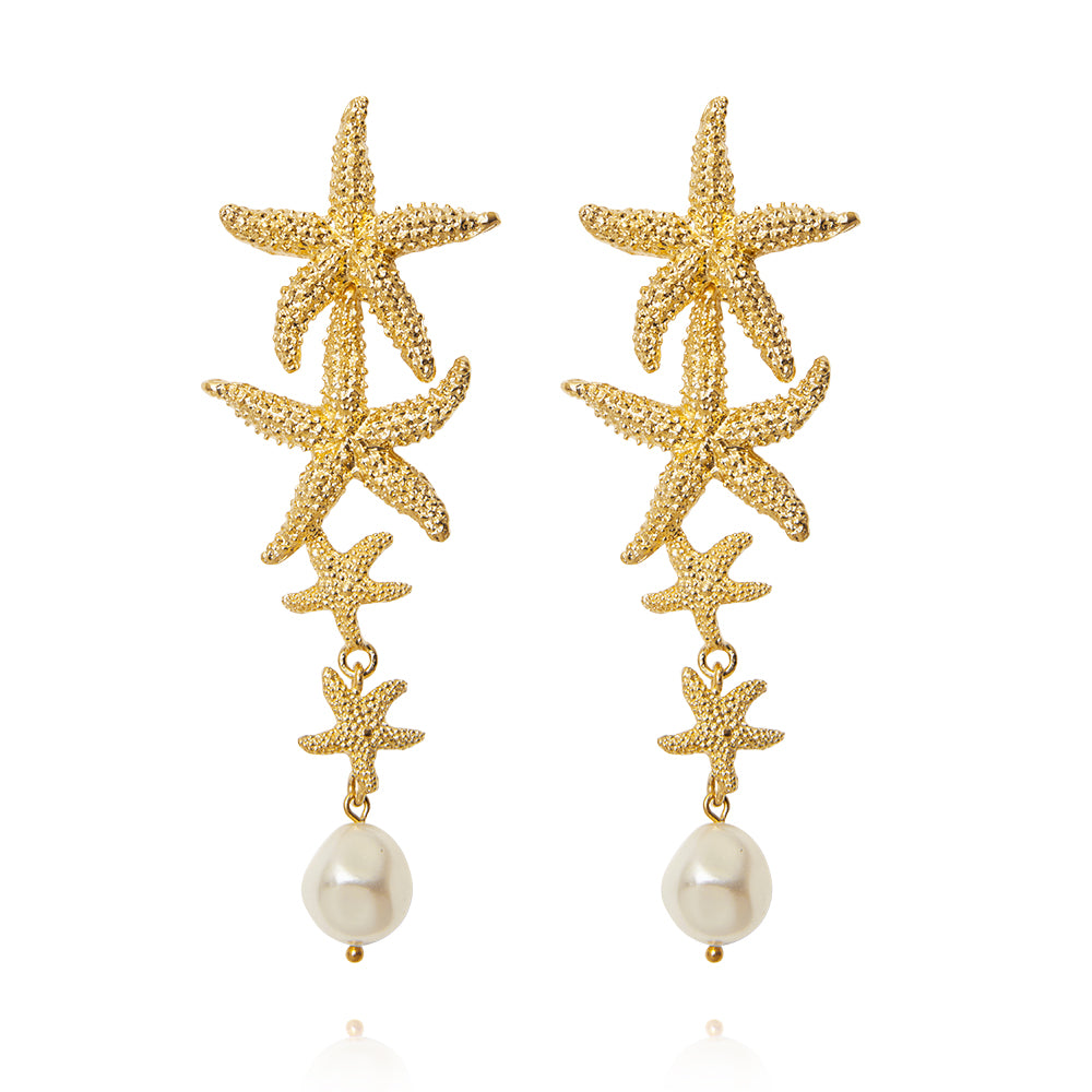 Load image into Gallery viewer, Falling Sea Star Earrings - Earrings
