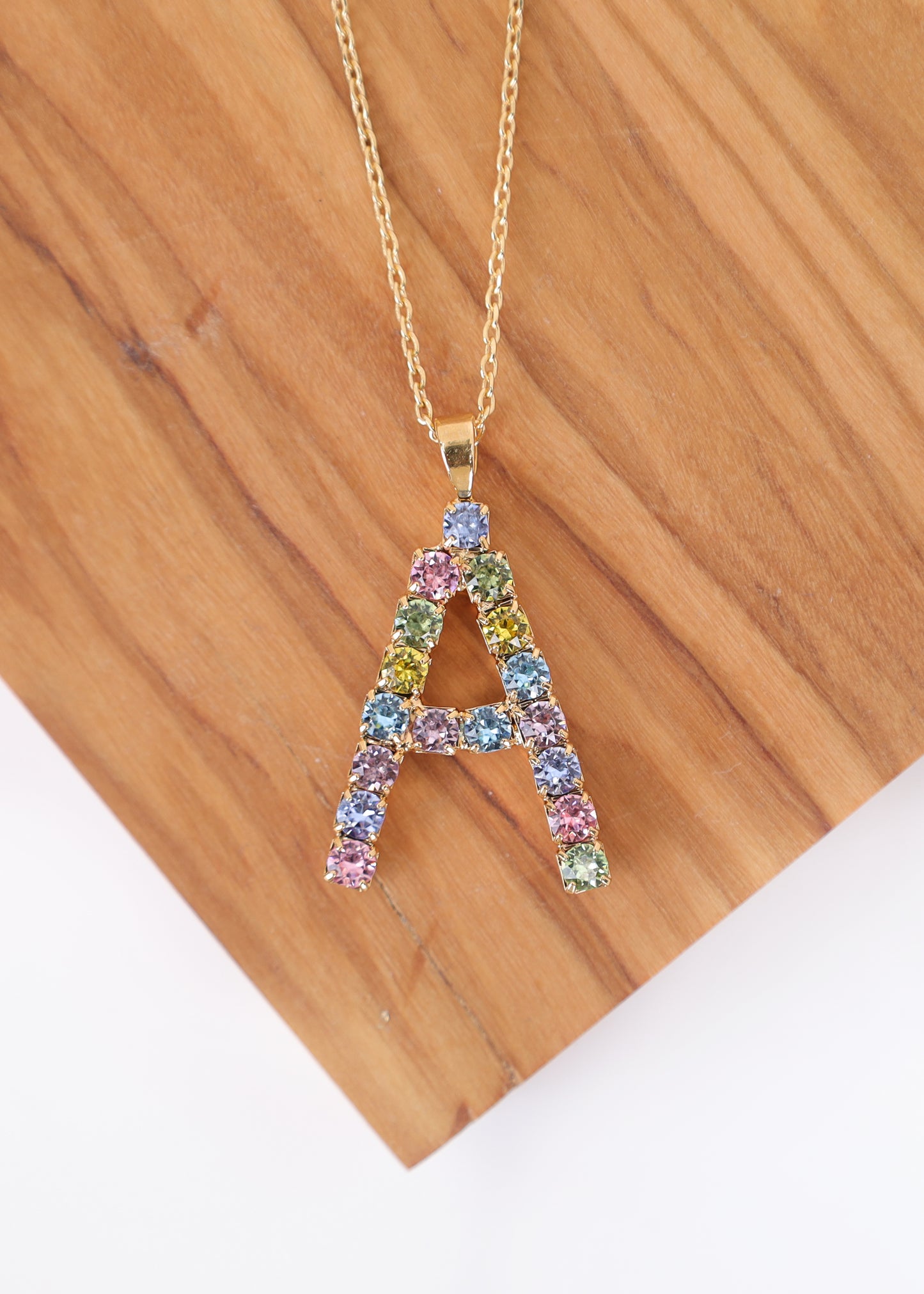 Load image into Gallery viewer, Letter Necklace Rainbow A
