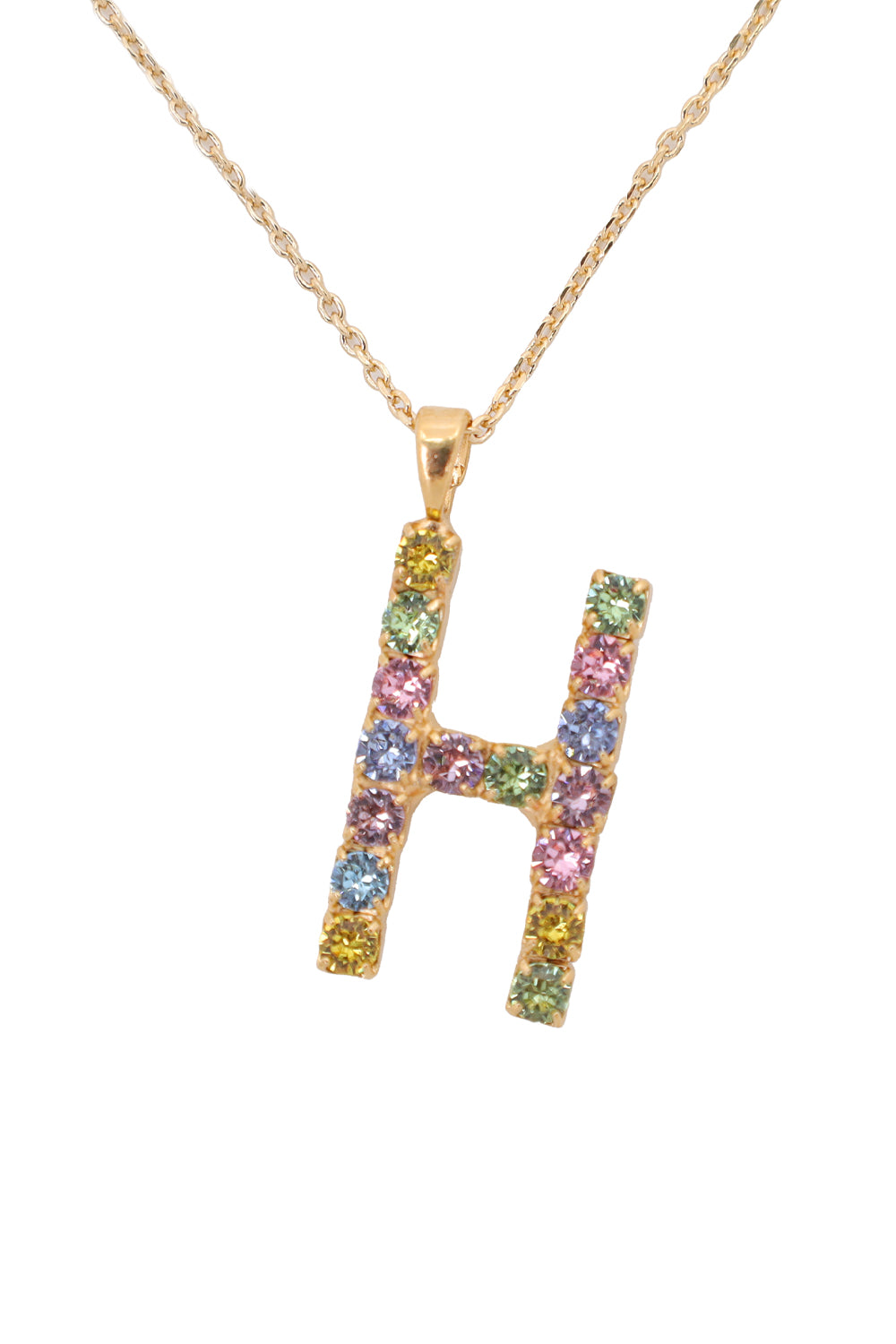 Load image into Gallery viewer, Letter Necklace Rainbow H
