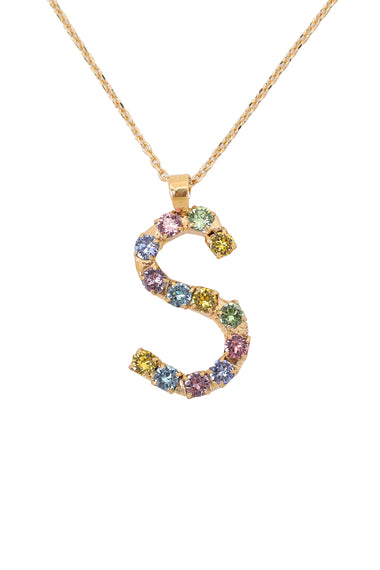 Letter Necklace Rainbow S