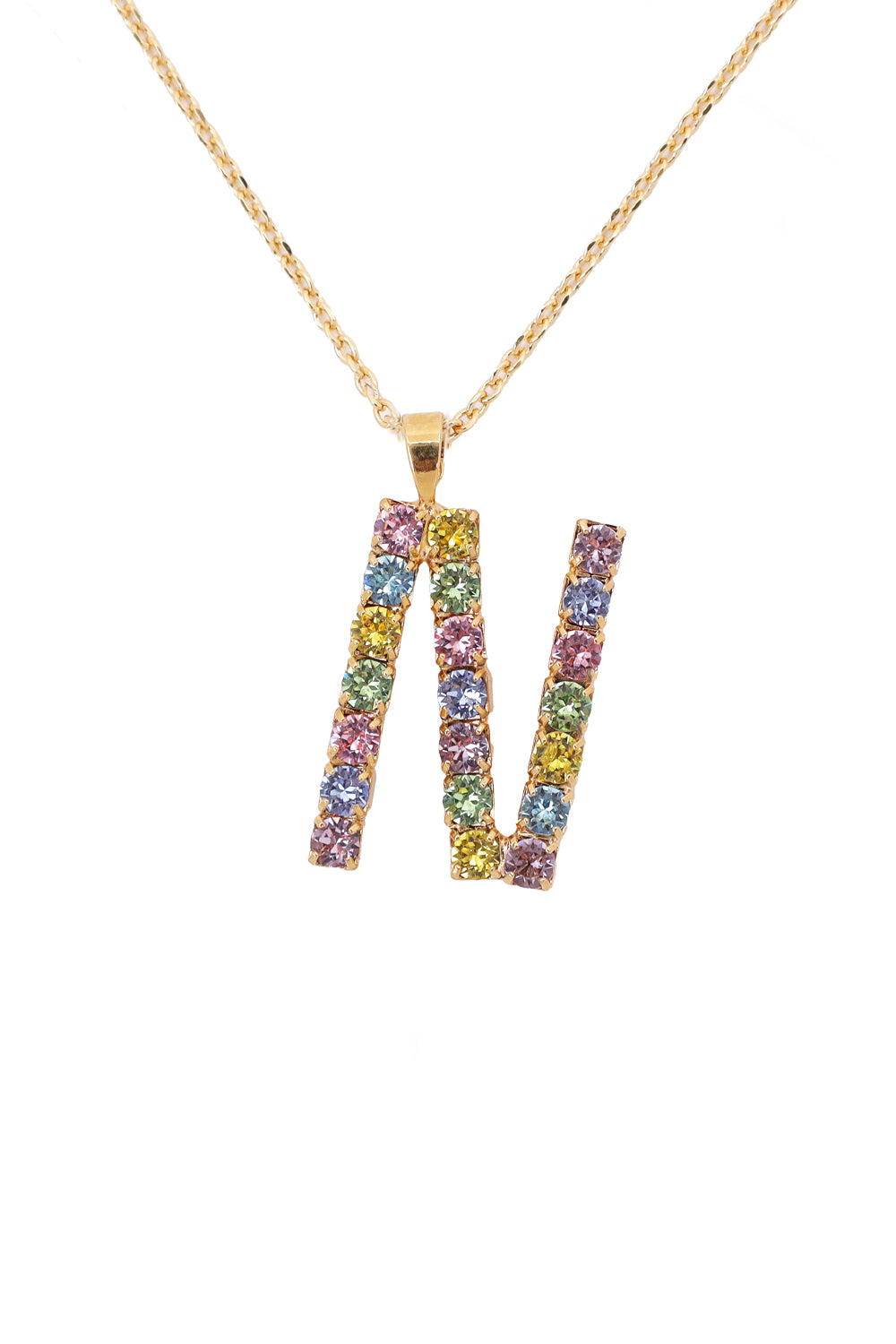 Load image into Gallery viewer, Letter Necklace Rainbow N
