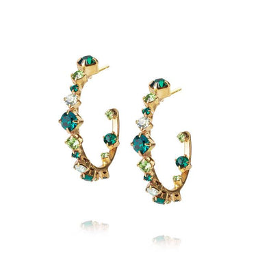 Mini Antonia Loop Earrings Emerald - Earrings