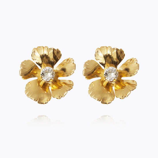 Anemo Earrings Gold Crystal