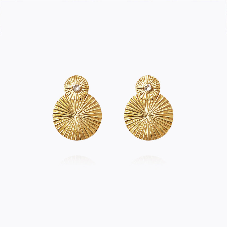 Mini Odessa Earrings Gold Crystal