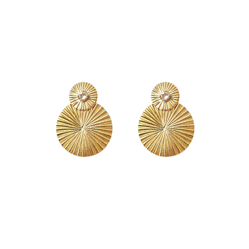 Mini Odessa Earrings Gold Crystal
