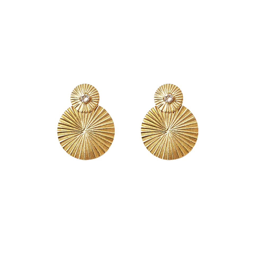 Load image into Gallery viewer, Mini Odessa Earrings Gold Crystal - Earrings
