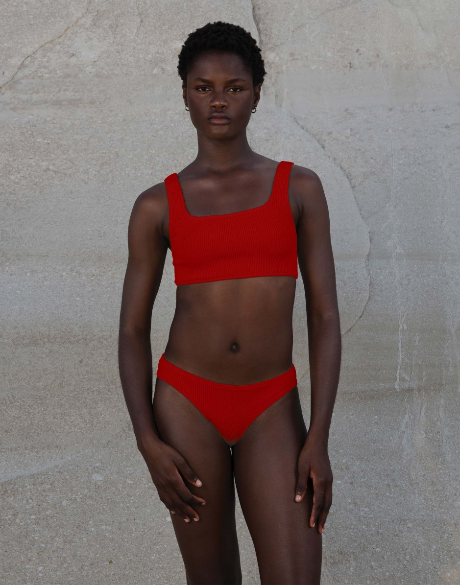 Celine Square Neck Bikini Cherry - ONE SIZE - Bikini