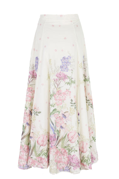 Cream Botanic Long Skirt Ventine