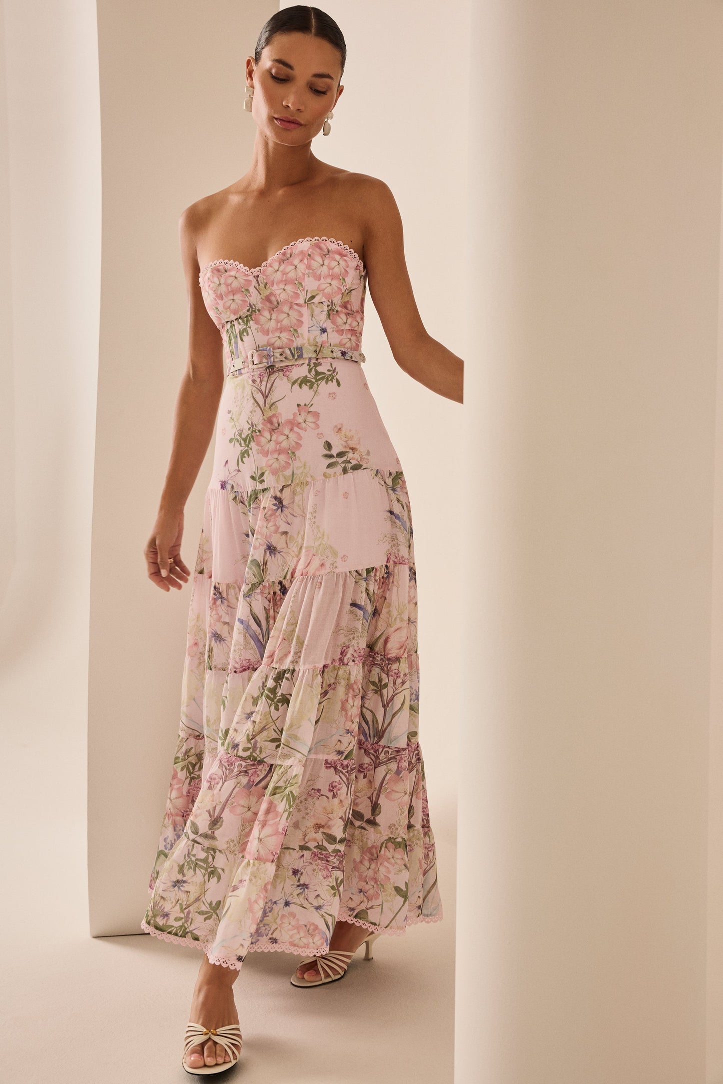 Load image into Gallery viewer, Pink Botanic Long Dress Danny
