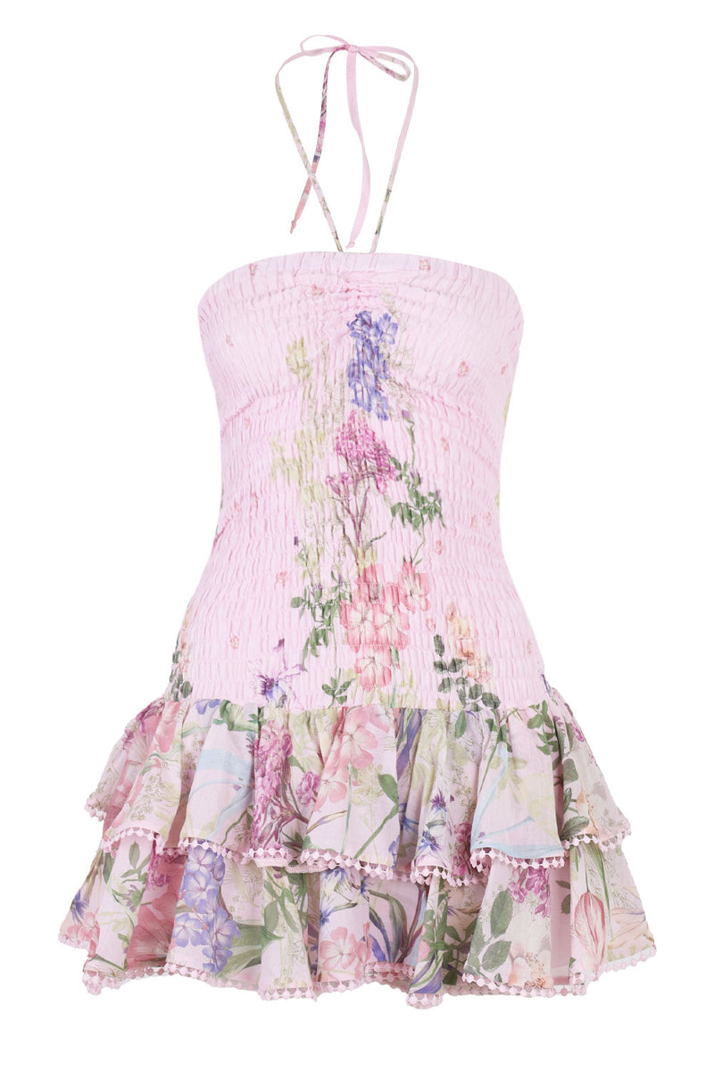 Pink Botanic Short Dress Cusia