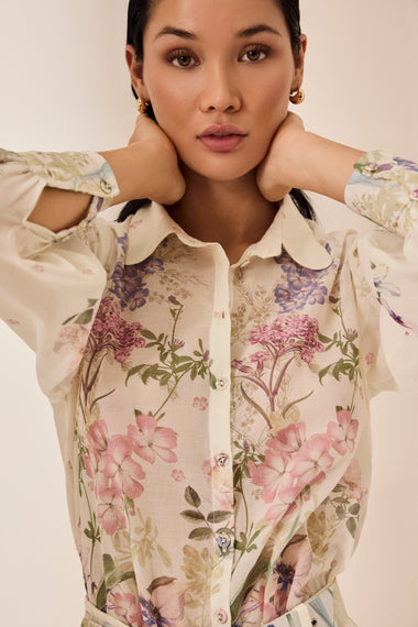 Cream Botanic Blouse Aster