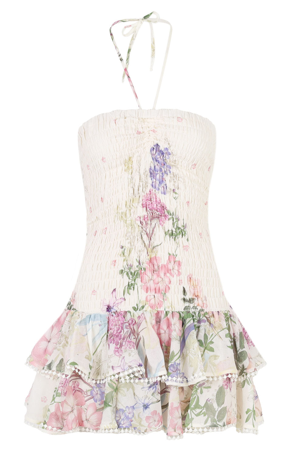 Load image into Gallery viewer, Cream Botanic Short Dress Cusia
