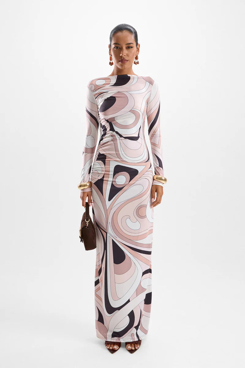 Load image into Gallery viewer, Empress Maxi Dress Mars Beige
