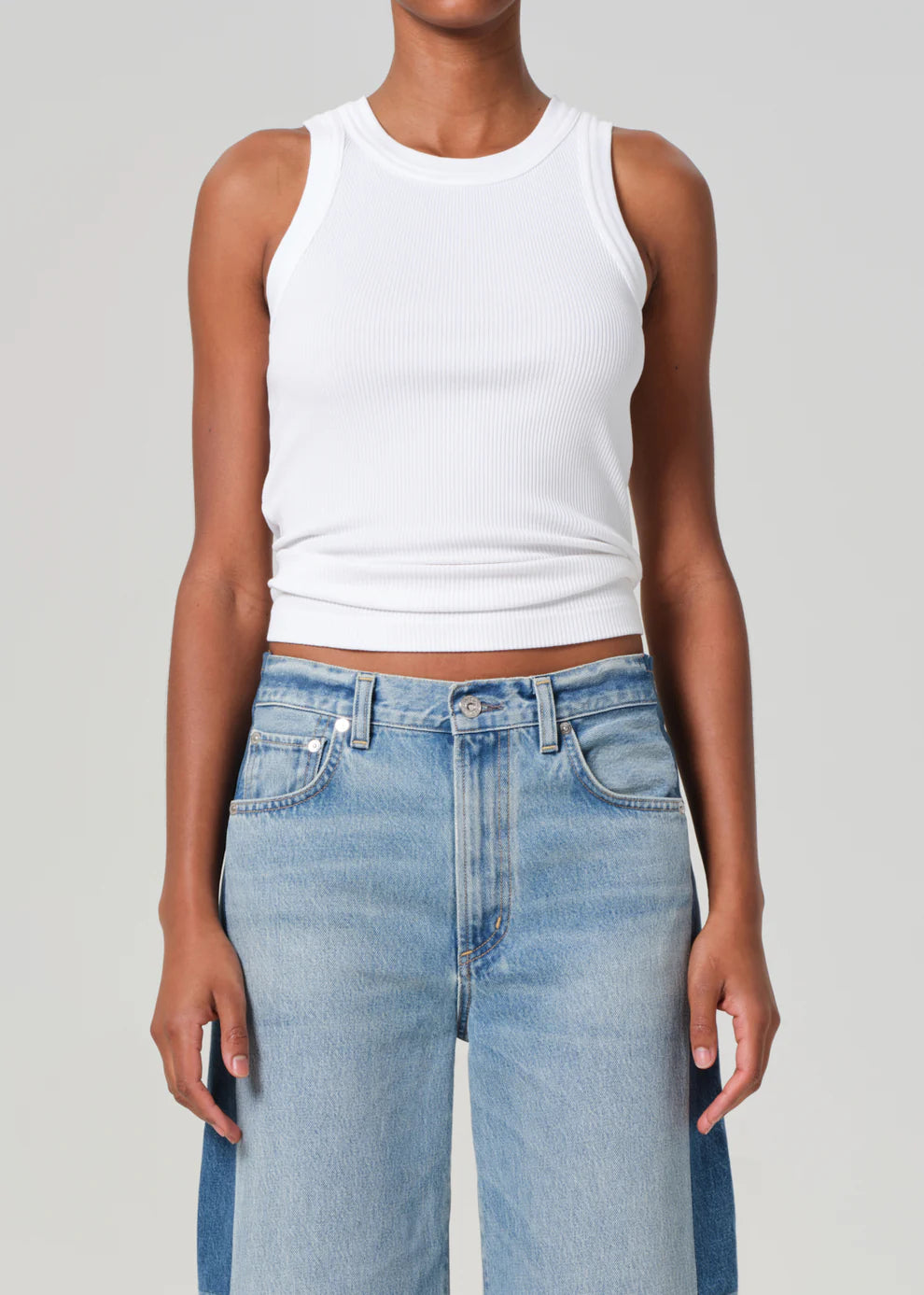 Load image into Gallery viewer, Isabel Rib Tank White
