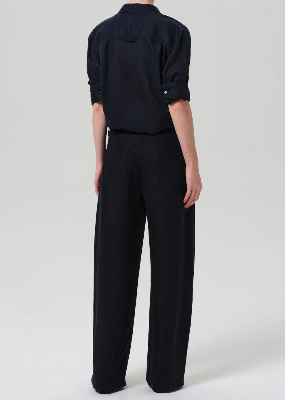 Load image into Gallery viewer, Brynn Drawstring Trouser in Linen Black
