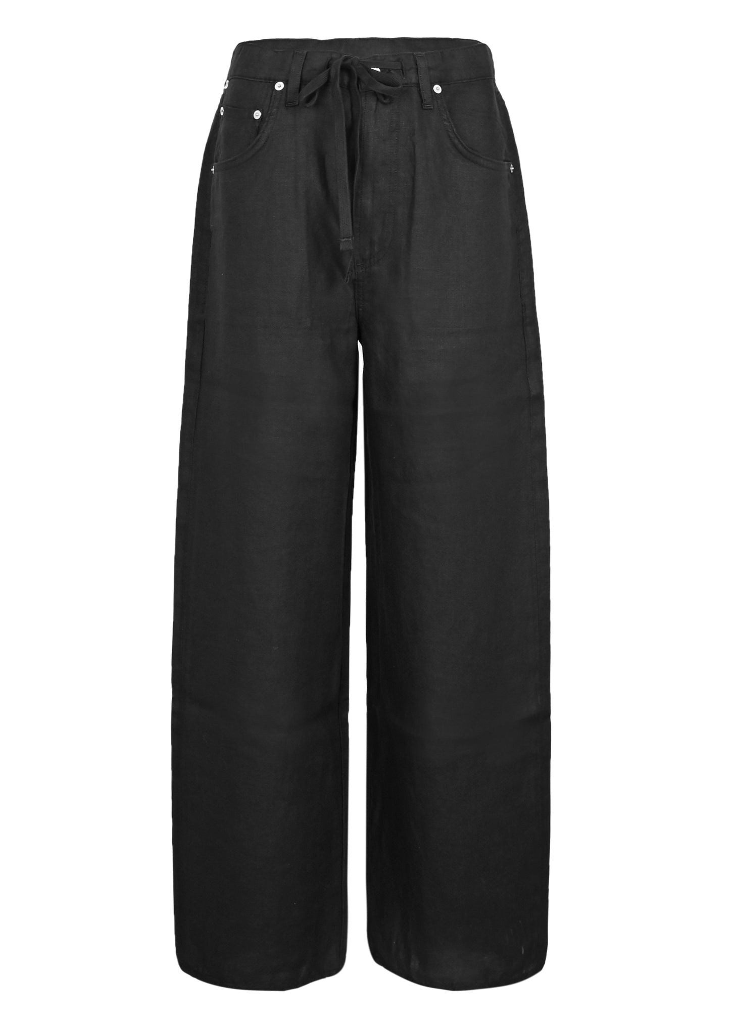 Load image into Gallery viewer, Brynn Drawstring Trouser in Linen Black
