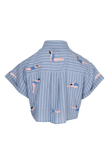 Blue Stripe Diver Set Linen