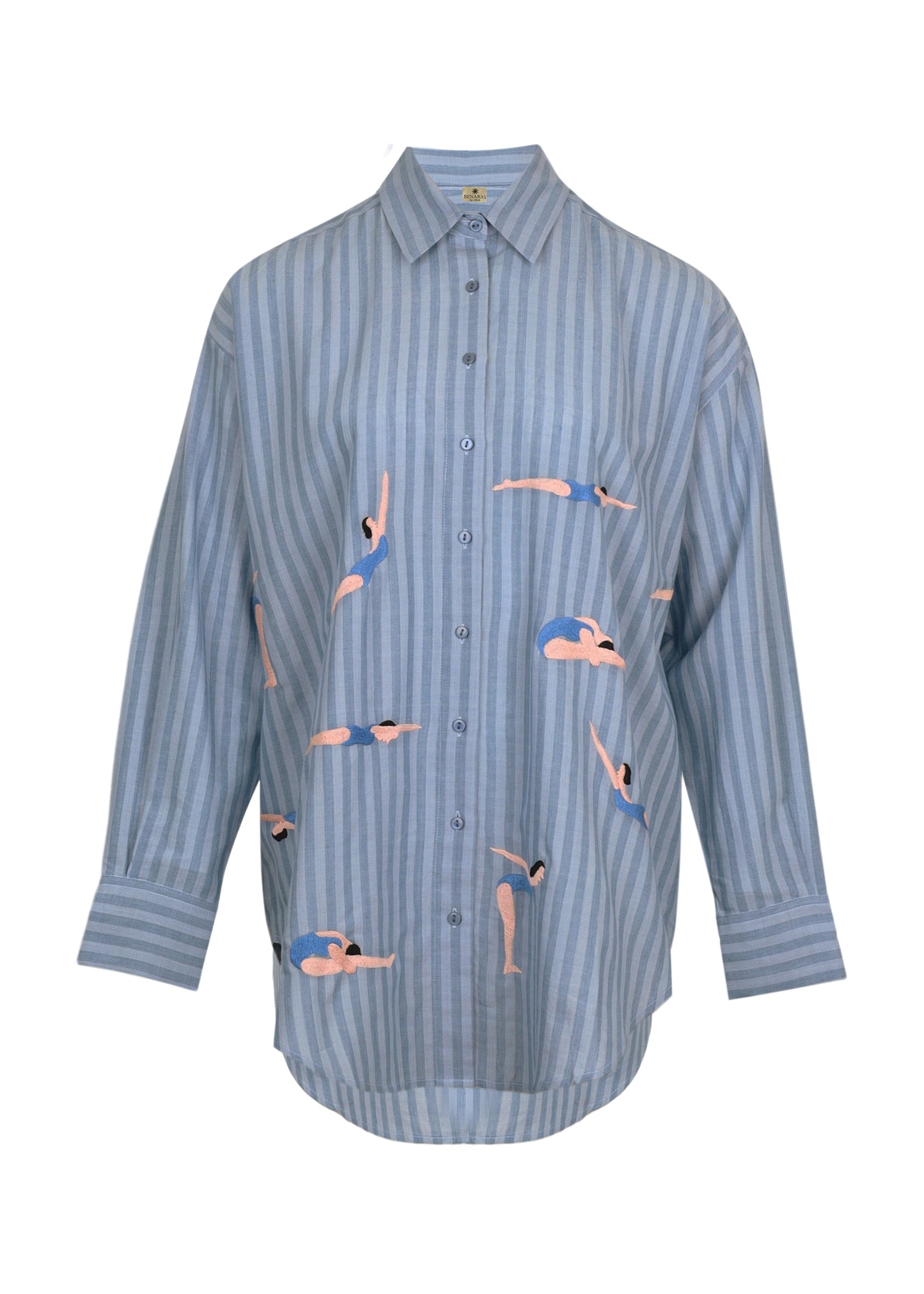 Load image into Gallery viewer, Blue Stripe Long Sleeve Top
