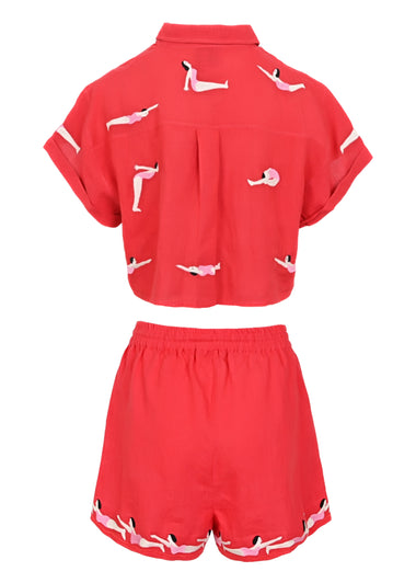 Red Diver Set Linen