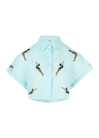 Turquoise Diver Set Linen