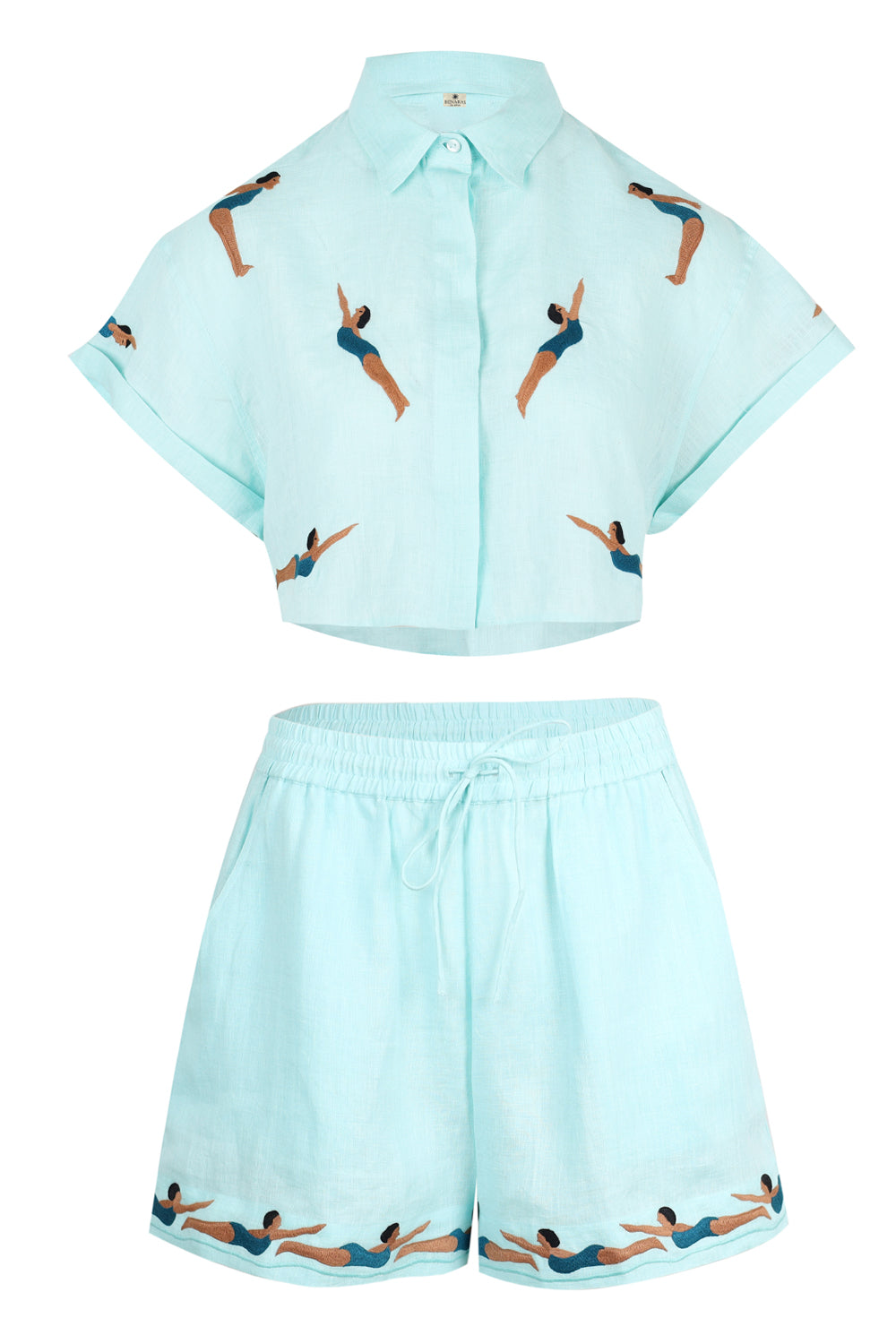 Load image into Gallery viewer, Turquoise Diver Set Linen
