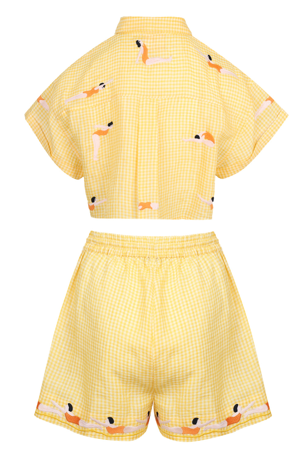 Load image into Gallery viewer, Yellow Gingham Diver Set Linen
