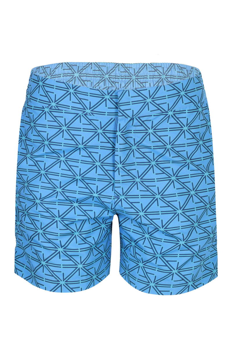 Classic FC Monogram Print Swim Shorts Chateau Blue/Topaz Teal