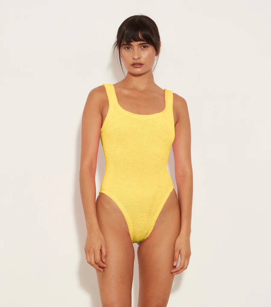 Load image into Gallery viewer, Classic Square Neck Swim Yellow

