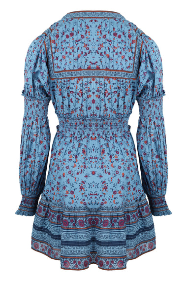 Delilah Mini Dress Lapis Block Print