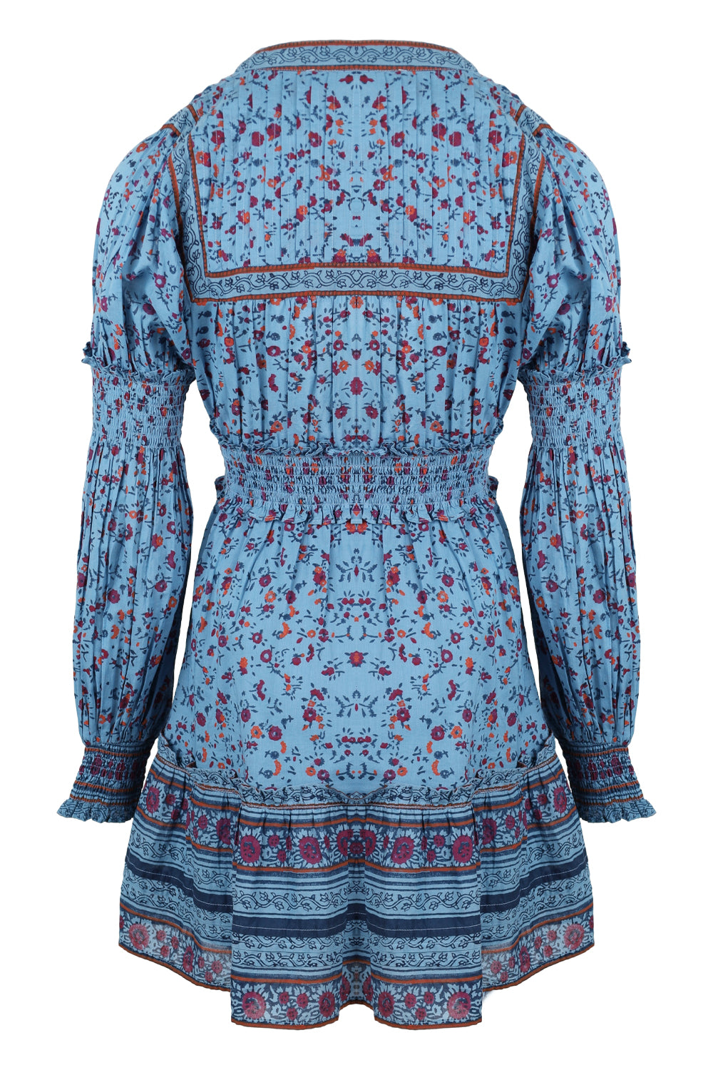 Load image into Gallery viewer, Delilah Mini Dress Lapis Block Print
