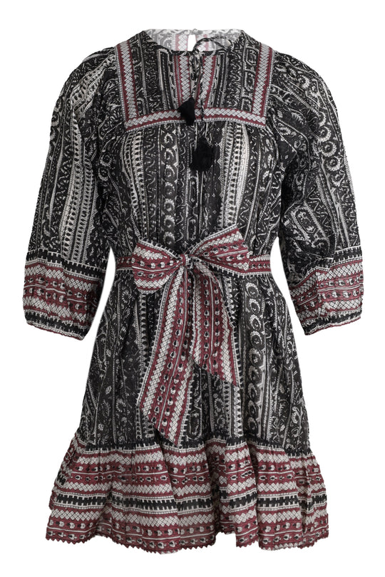 Magdalena Mini Dress Stripe Block Print