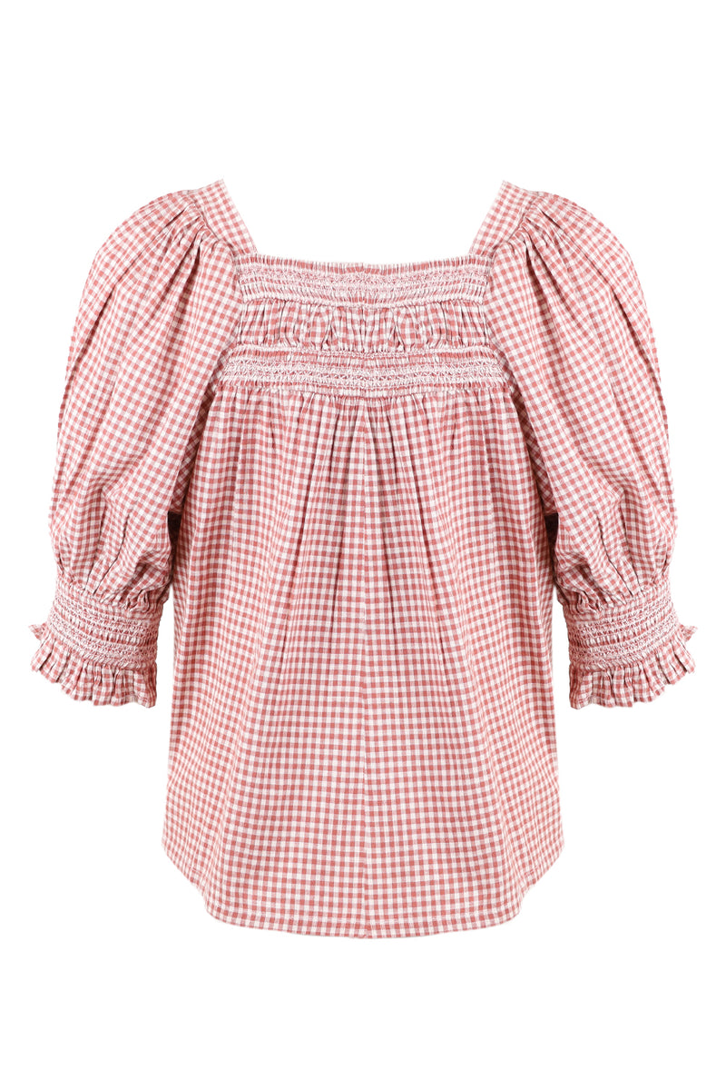 Nahia Blouse Rose Gingham