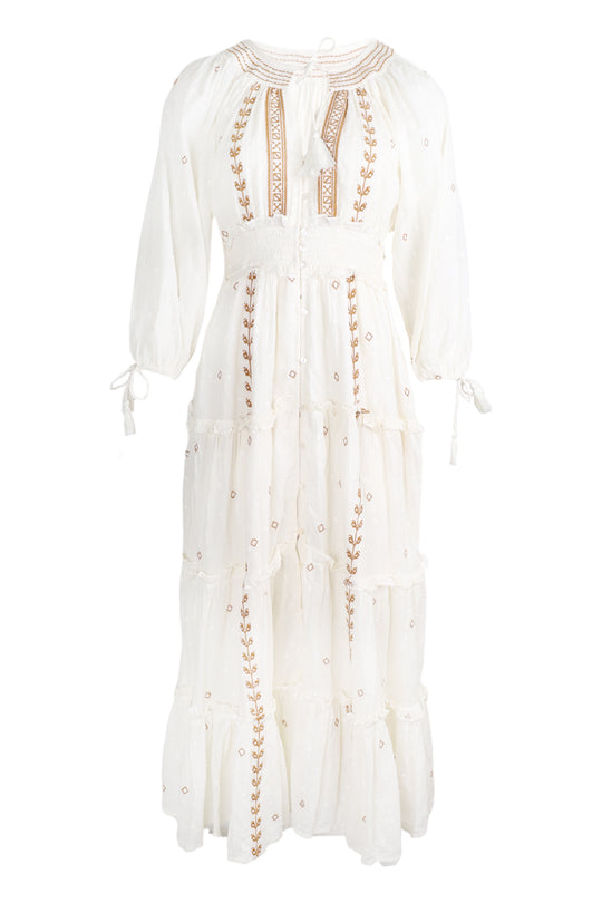 Naya Ankle Dress Ivory