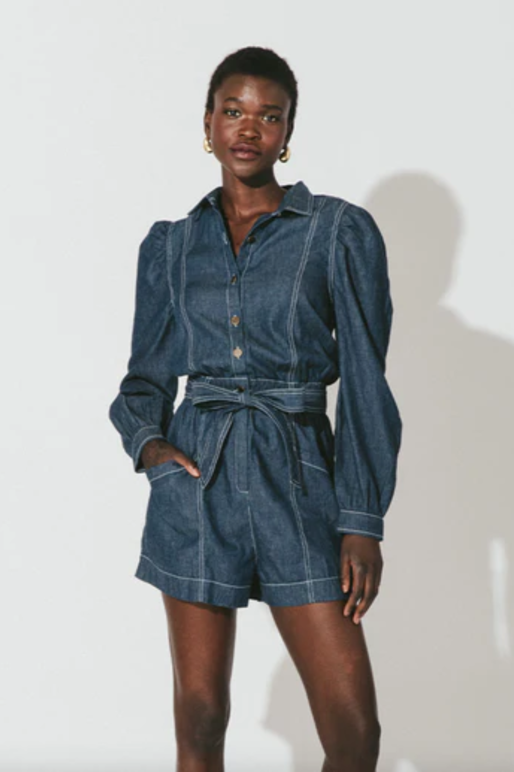 Load image into Gallery viewer, Quincy Romper Chambray

