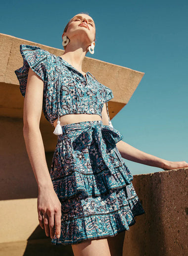 Sadie Mini Skirt Paisley Print - Skirt