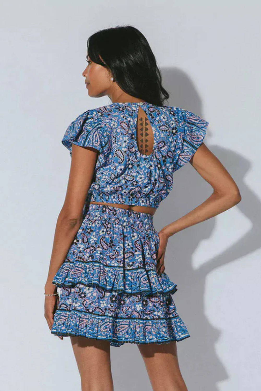 Load image into Gallery viewer, Sadie Mini Skirt Paisley Print
