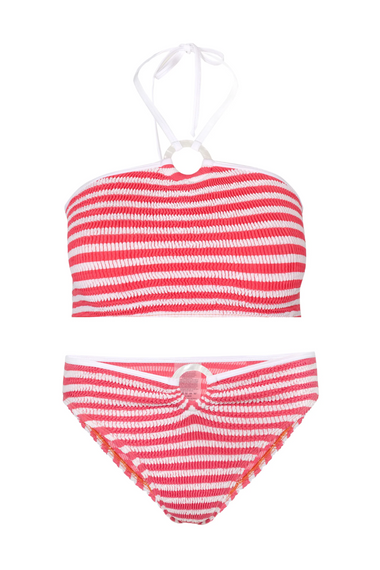 Kalbarri Top & Orpheus Bikini Bottom Coral Stripe